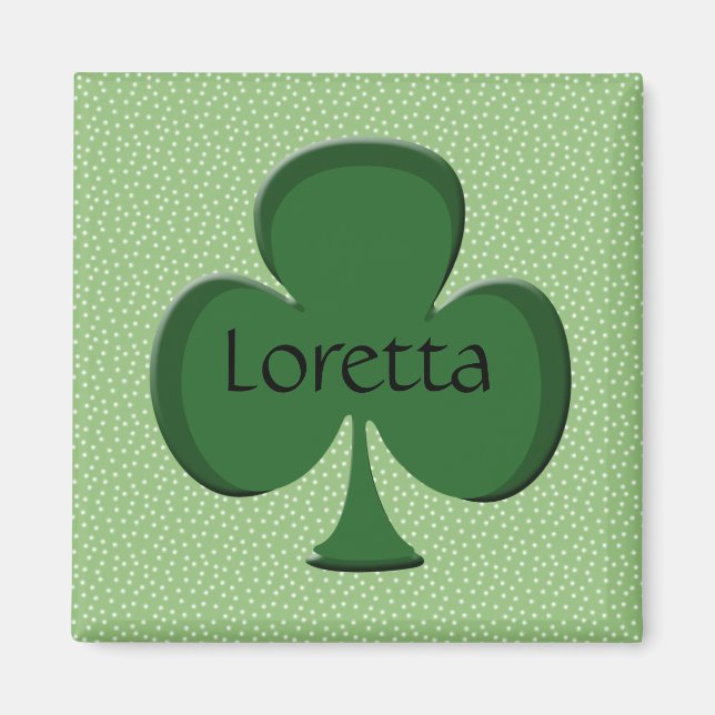 Íman Loretta Shamrock Name Magnet (Frente)