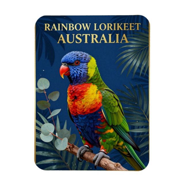 Íman 🦜 Loriqueet Arco-íris Austrália Ave Tropical (Vertical)