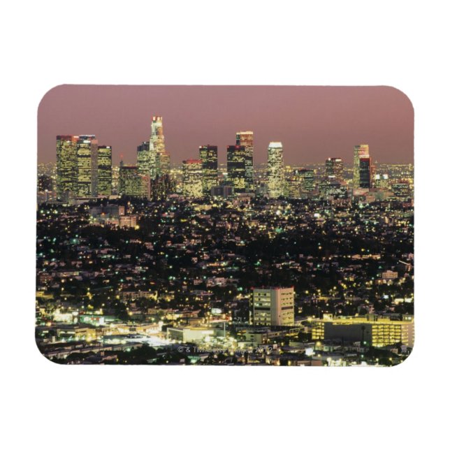 Íman Los Angeles Cityscape à noite (Horizontal)