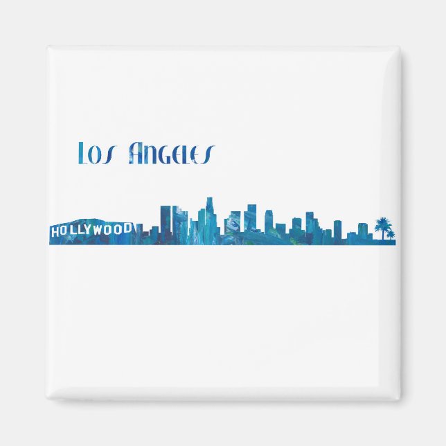 Íman Los Angeles Skyline Silhouette (Frente)