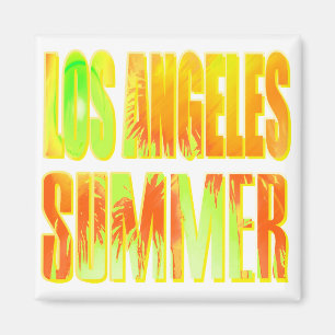 Íman "Los Angeles Summer Letter Yellow Orange" Magnet