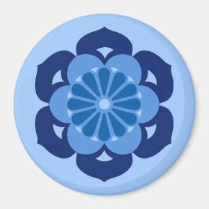 Íman Lotus Flower Mandala, Indigo e Azul Claro