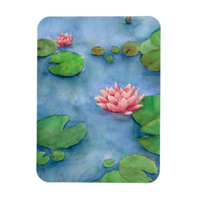 Íman Lotus flower watercolor (Vertical)