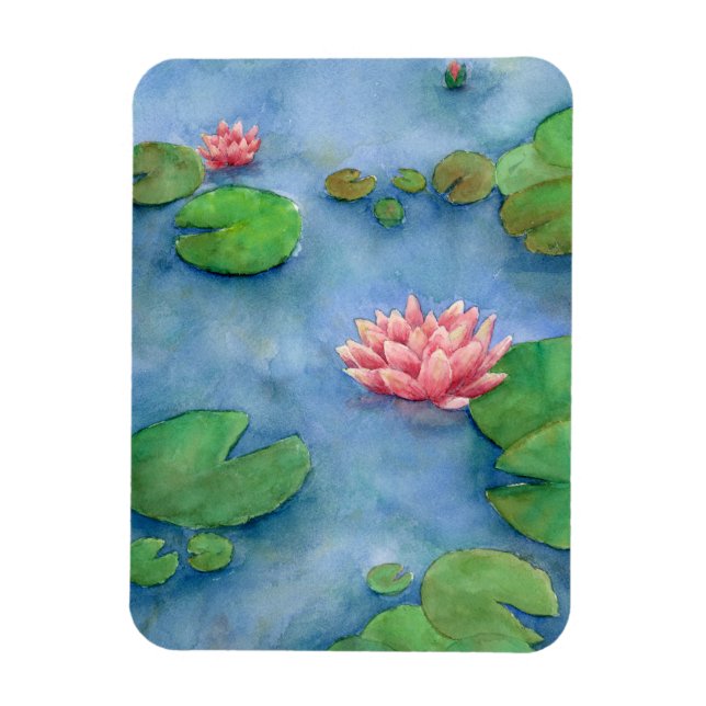 Íman Lotus flower watercolor (Vertical)