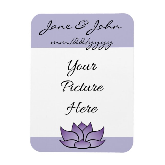 Íman Lotus requintado no ímã Roxo Save-the-Date (Vertical)