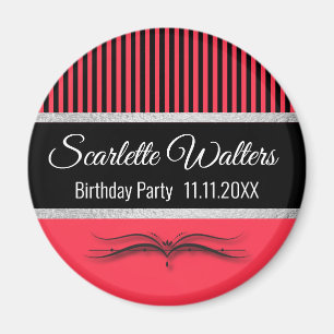 Íman Lotus Scroll & Stripes - Folha de Prata