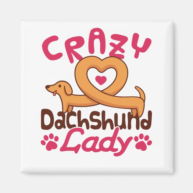 Íman Louca Dachshund Lady Doxie Mãe (Frente)