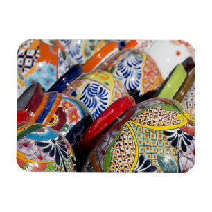 Íman Louças mexicanas coloridas tradicionais pintadas à