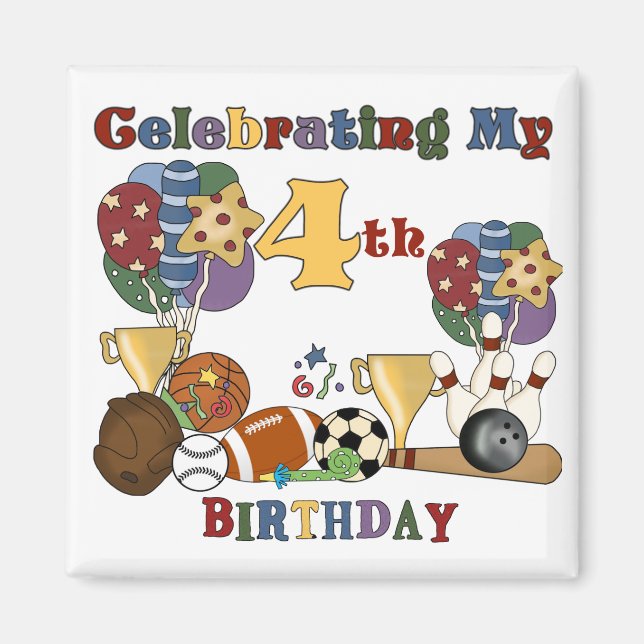 Íman Louco para o Esporte 4.º aniversário T-shirts e pr (Frente)