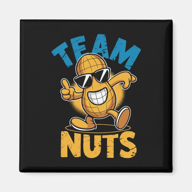 Íman Loucos de Equipe Dab Peanut Engraçado Revisão Lega (Frente)