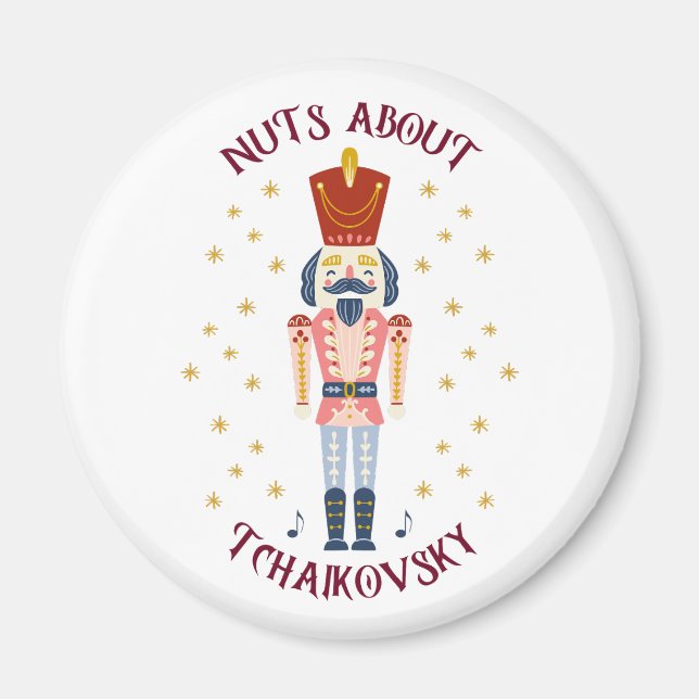 Íman Loucos Sobre Tchaikovsky Nutcracker Music White (Frente)