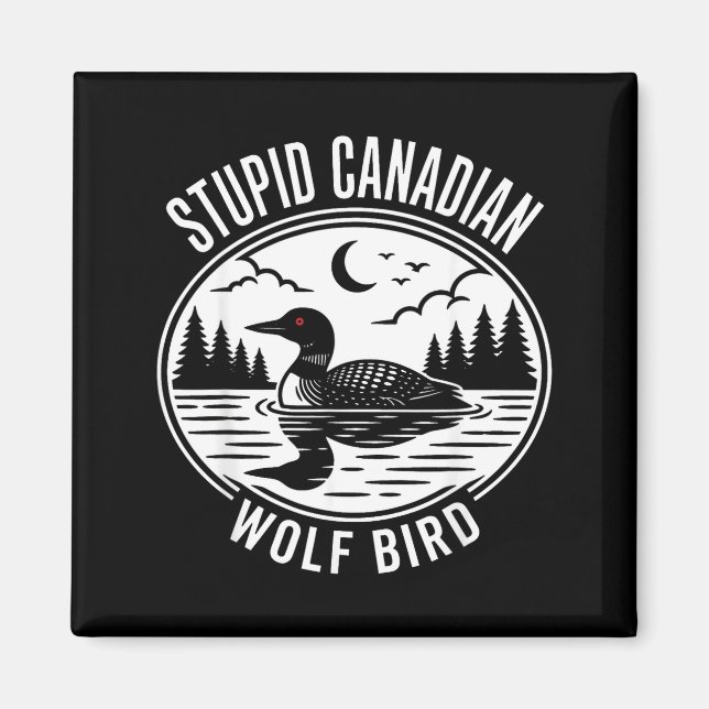 Íman Loucura de pássaro lobo canadense aquecido meme de (Frente)