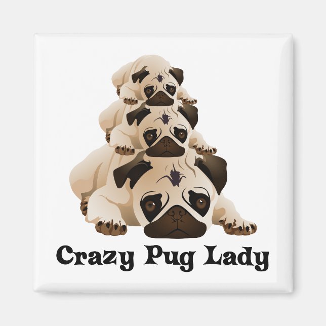Íman Loucura Pug Lady (Frente)