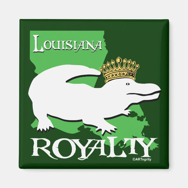 Íman Louisiana Royalty (gator branco) (Frente)