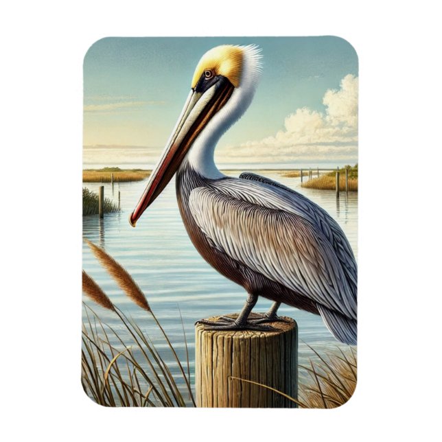 Íman Louisiana State Bird Brown Pelican (Vertical)
