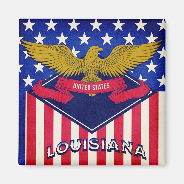 Íman Louisiana USA Flag (Frente)