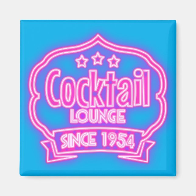 Íman Lounge coquetel retro vintage néon sinal licor bar (Frente)