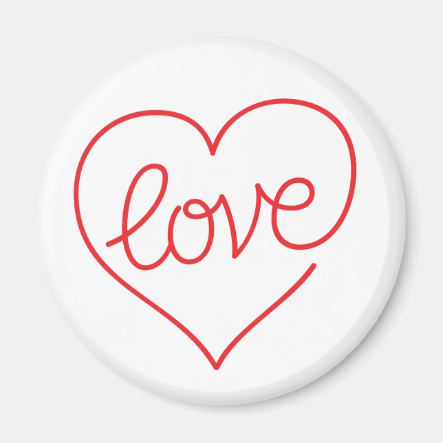 Íman LOVE (03) Magneta redonda standard de 2¼ polegadas (Frente)