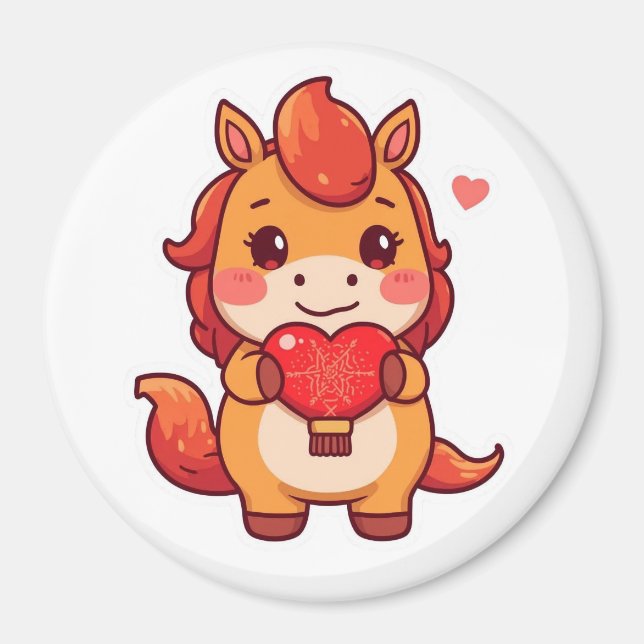 Íman Love at First Gallop Fire Horse Valentine Chinese  (Frente)