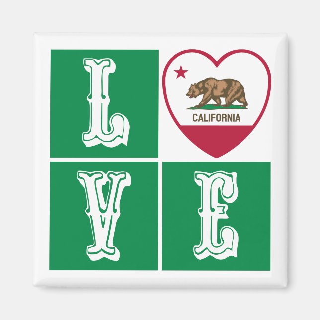 Íman Love California State Flag Hearde Pride (Frente)