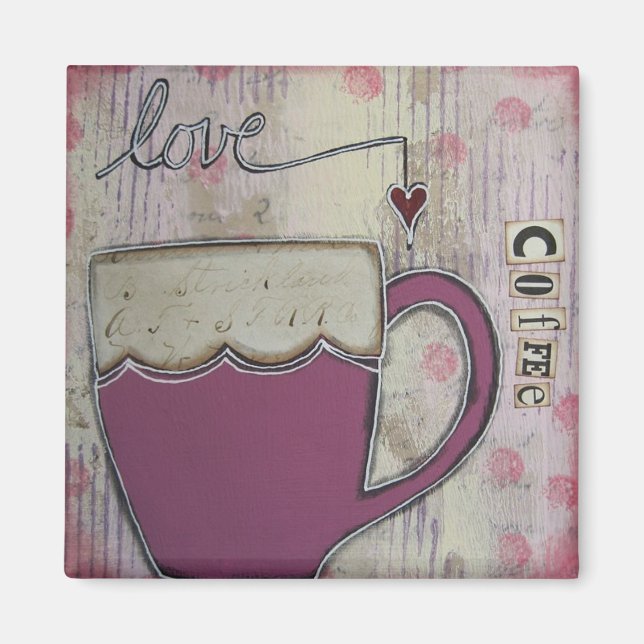 Íman "Love Coffee" Art Magnet de Nancy Lefko (Frente)