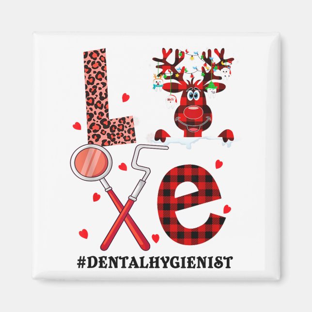 Íman Love Dental Christmas Reindeer Dental Squad Xmas D (Frente)