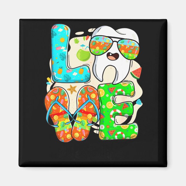 Íman Love Dental Life Cute Tooth Flip Flops Summer Dent (Frente)