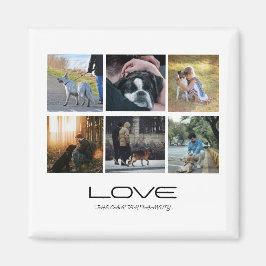 Íman Love Dog Family Portrait Collage Design