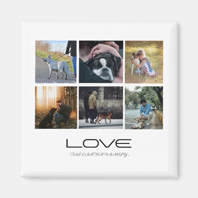 Íman Love Dog Family Portrait Collage Design (Frente)