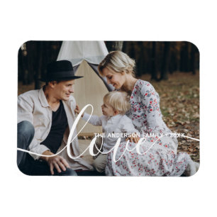 Íman 'Love' Foto personalizada da família com nome per