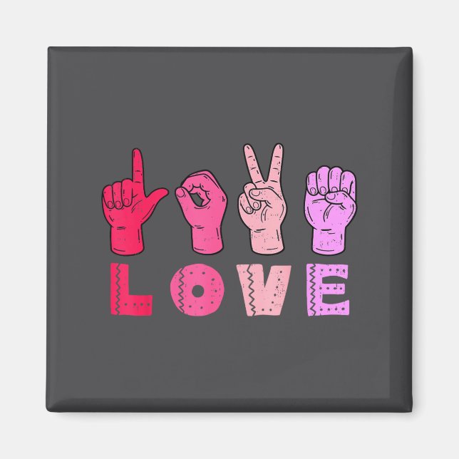 Íman Love Hand Sign Language Asl Valentines Day Men Wom (Frente)