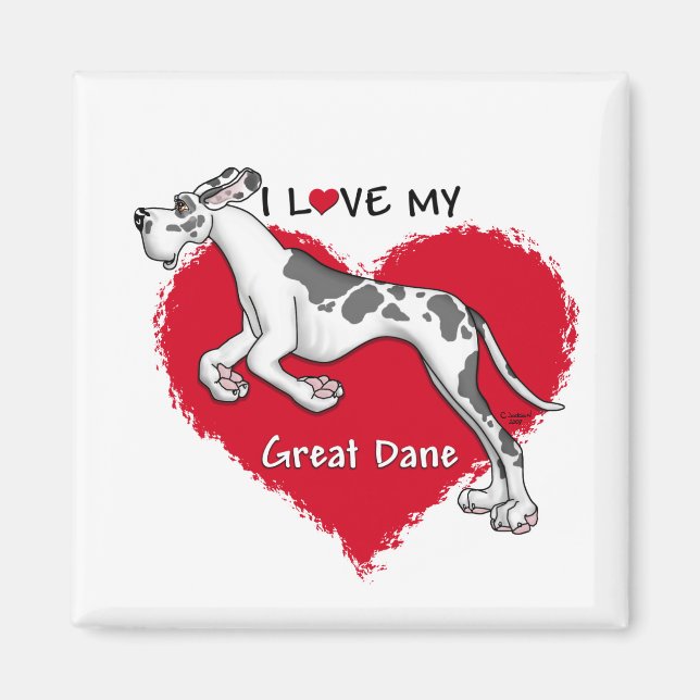 Íman Love Harlequin Great Dane UC (Frente)