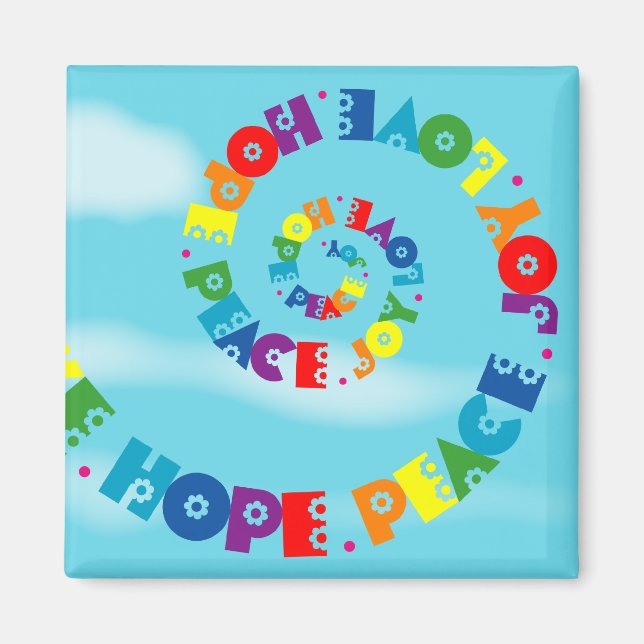 Íman Love Hope Peace Joy Magnet (Frente)