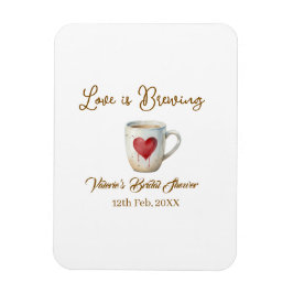 Íman Love is Brewing white coffee mug heart bridal show