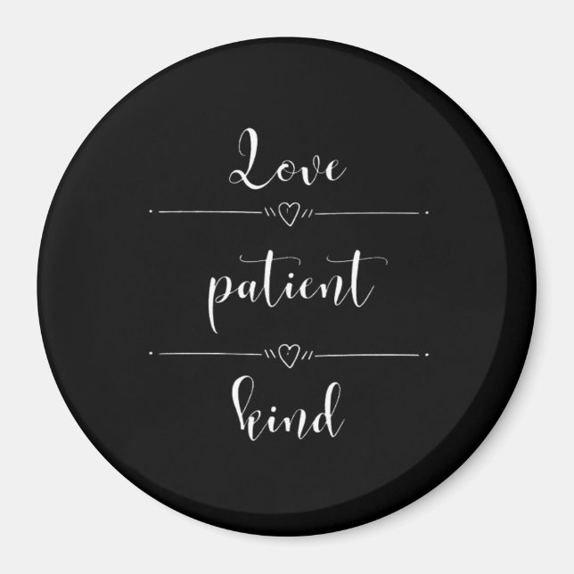 Íman Love Is Patient Minimal Heartfelt Design  (Frente)