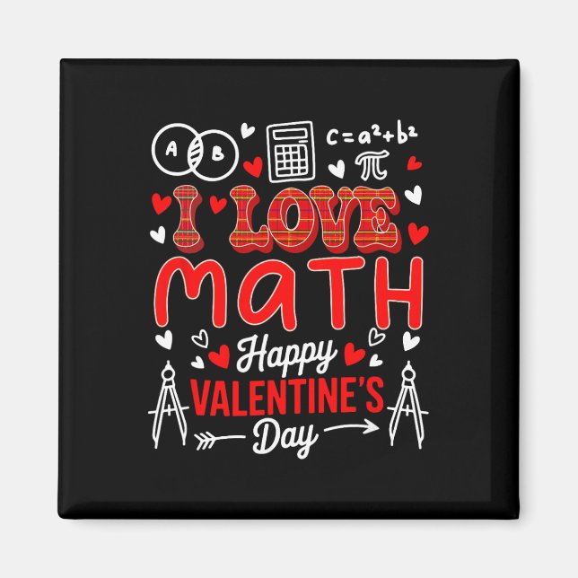 Íman Love Math Happy Valentine's Day Math Teacher Stude (Frente)