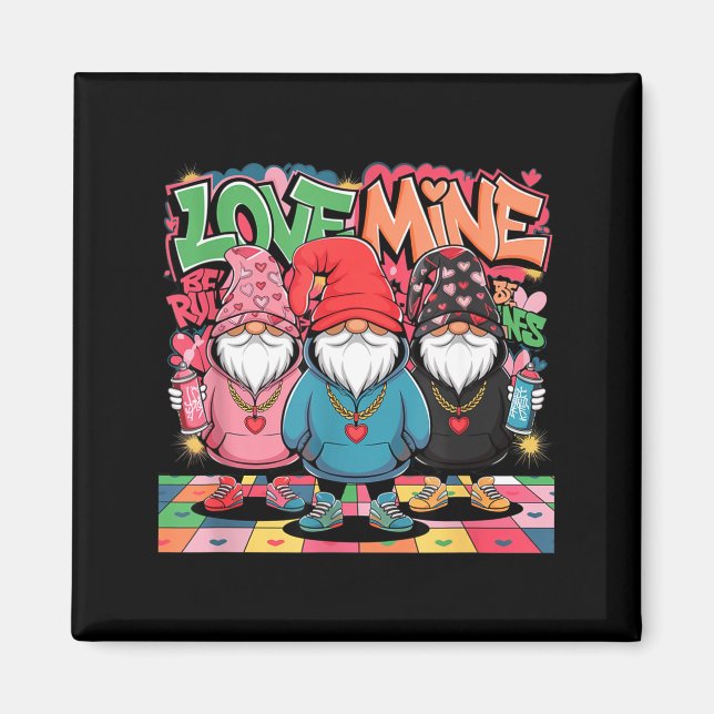 Íman Love Mine Gnomes Urban Street Art Valentines Graff (Frente)