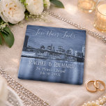 Íman Love Never Fails Save the Date NYC Theme<br><div class="desc">Announce your special day with timeless elegance using this “Love Never Fails” Save the Date magnet, beautifully designed with a serene New York City skyline and the iconic Brooklyn Bridge. Blending faith and romance, this design reflects a love that is enduring, intentional, and deeply rooted. The soft monochrome tones and...</div>