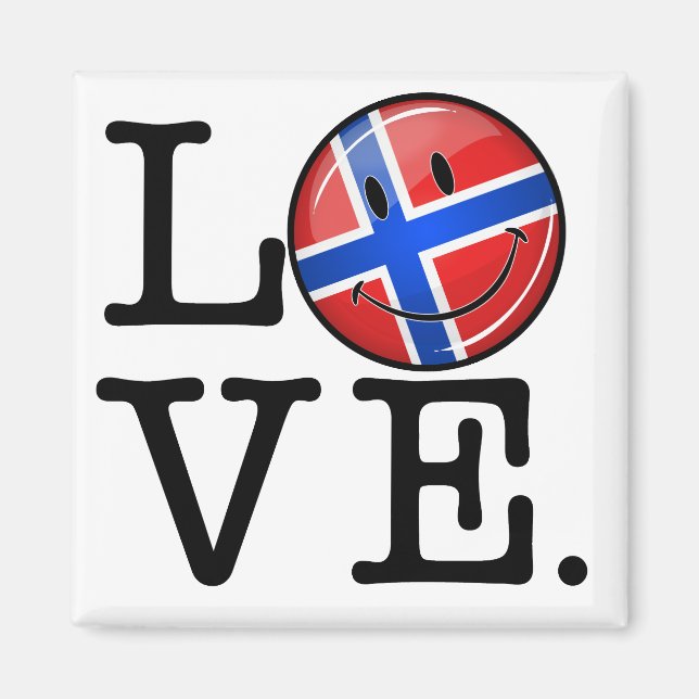 Íman Love Norway Smiling Flag (Frente)
