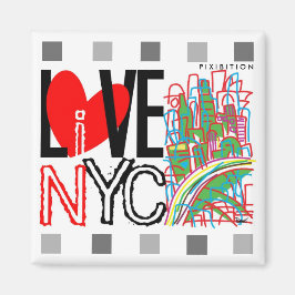 Íman Love NYC & Live In NYC Square Magnet