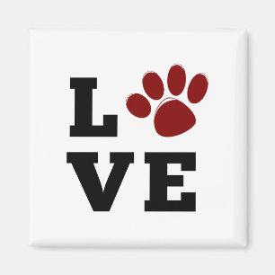 Íman Love Paw Print Amante de os animais Dog Lover