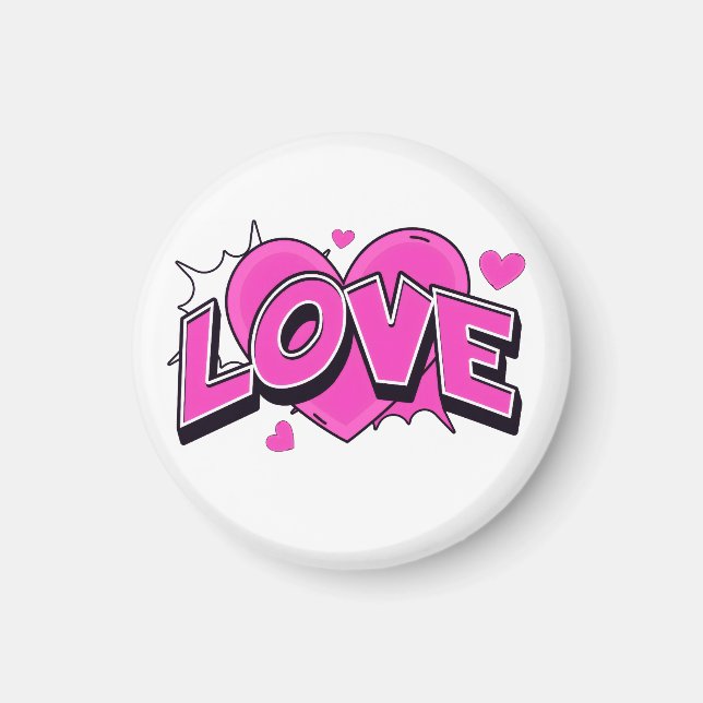 Íman LOVE Pequeno, 3,2 cm (1,25") (Frente)