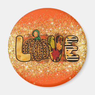 Íman Love Pumpkin Autumn Personalizar Texto e Cor