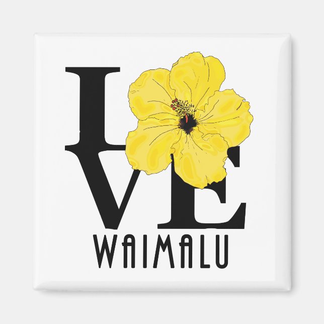 Íman LOVE Waimalu Yellow Hibiscus (Frente)