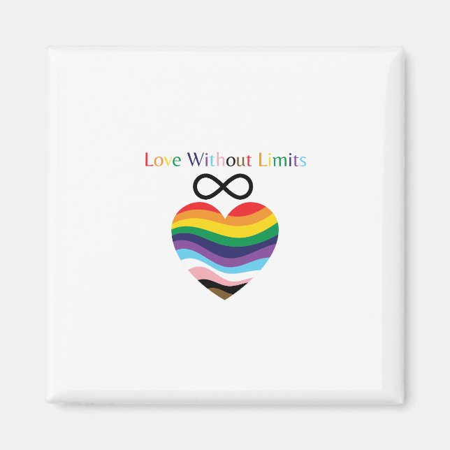 Íman Love Without Limits – Rainbow Heart with Infinity  (Frente)