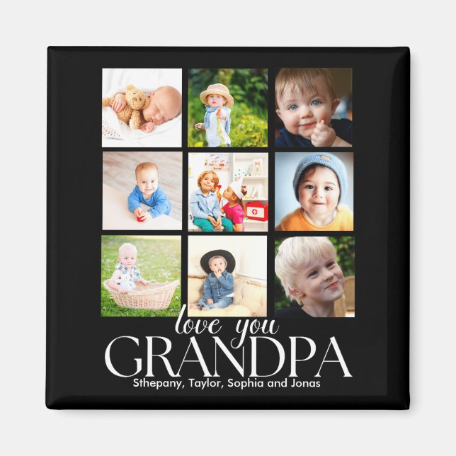 Íman Love You Grandpa Beautiful Collage 9 Photos  (Frente)