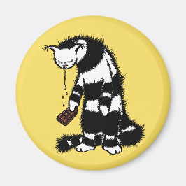 Íman Lover De Chocolate Engraçado - Gato De Gato De Gri