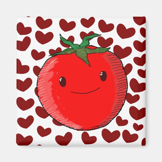 Íman Lover de Tomate de Cartoon Bonito (Frente)
