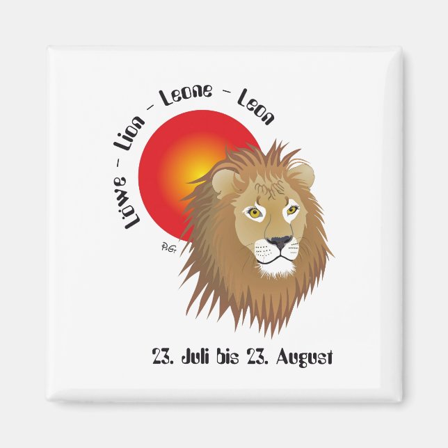 Íman Löwe Sternzeichen Magnet (Frente)
