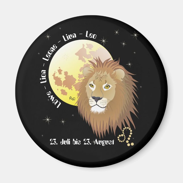 Íman Löwe - Tierkreiszeichen Magnet (Frente)